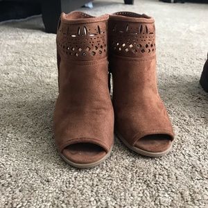 Brown tassel booties